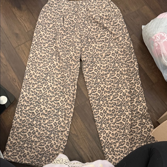 aerie Pants - Aerie Leopard Print Wide-Leg Pants